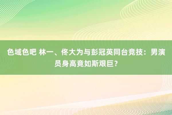 色域色吧 林一、佟大为与彭冠英同台竞技：男演员身高竟如斯艰巨？