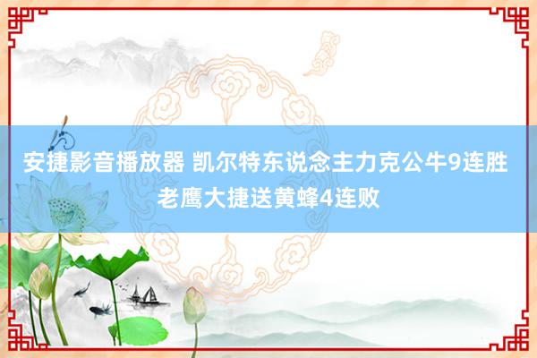 安捷影音播放器 凯尔特东说念主力克公牛9连胜 老鹰大捷送黄蜂4连败