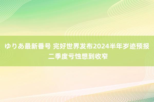 ゆりあ最新番号 完好世界发布2024半年岁迹预报 二季度亏蚀想到收窄