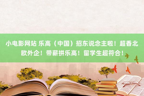 小电影网站 乐高（中国）招东说念主啦！超香北欧外企！带薪拼乐高！留学生超符合！