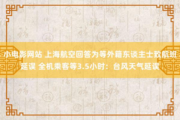 小电影网站 上海航空回答为等外籍东谈主士致航班延误 全机乘客等3.5小时：台风天气延误