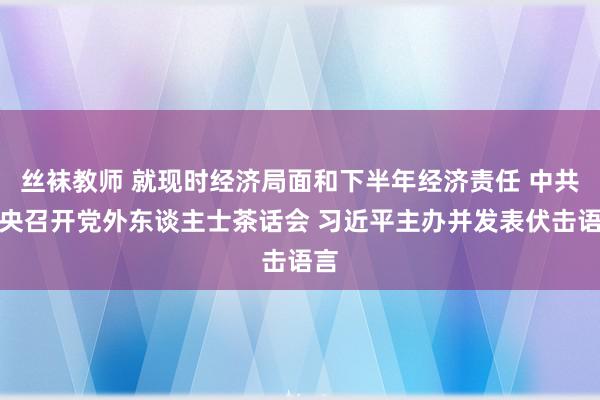 丝袜教师 就现时经济局面和下半年经济责任 中共中央召开党外东谈主士茶话会 习近平主办并发表伏击语言