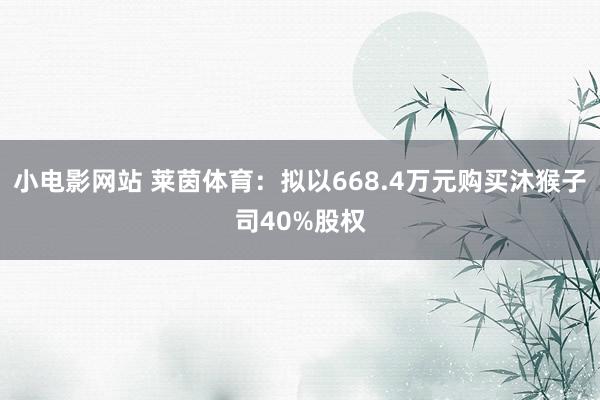 小电影网站 莱茵体育：拟以668.4万元购买沐猴子司40%股权