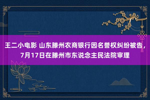 王二小电影 山东滕州农商银行因名誉权纠纷被告，7月17日在滕州市东说念主民法院审理