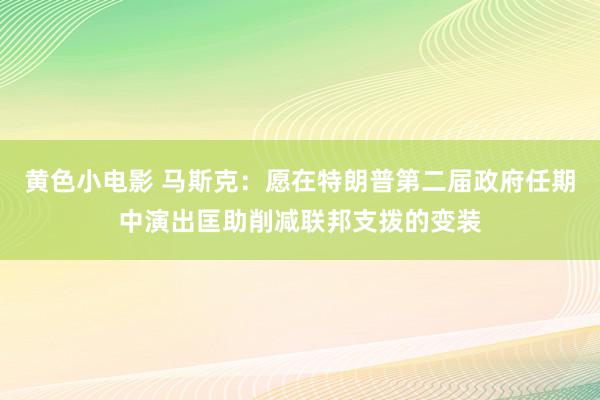 黄色小电影 马斯克：愿在特朗普第二届政府任期中演出匡助削减联邦支拨的变装