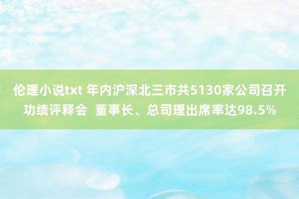 伦理小说txt 年内沪深北三市共5130家公司召开功绩评释会  董事长、总司理出席率达98.5%