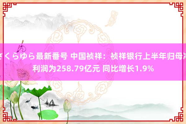 さくらゆら最新番号 中国祯祥：祯祥银行上半年归母净利润为258.79亿元 同比增长1.9%