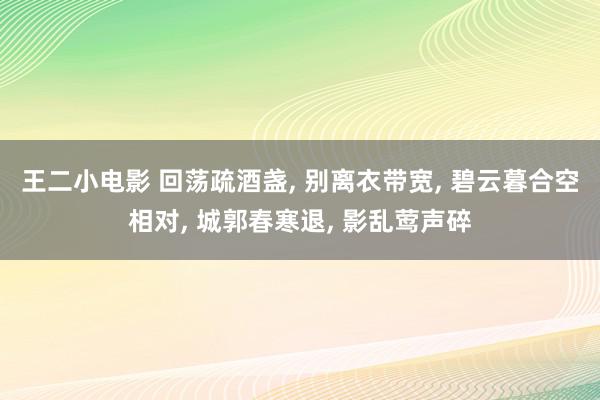 王二小电影 回荡疏酒盏, 别离衣带宽, 碧云暮合空相对, 城郭春寒退, 影乱莺声碎