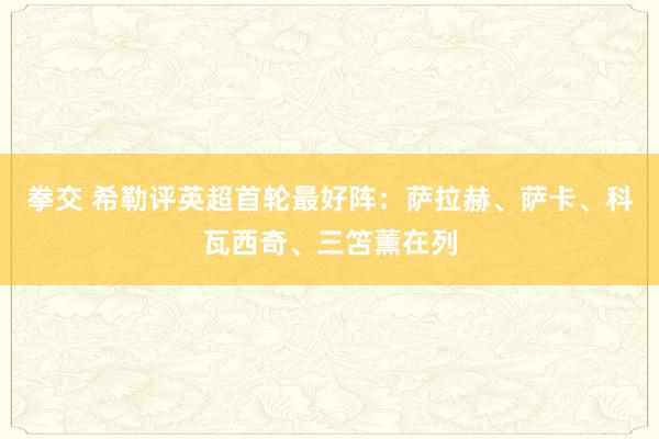 拳交 希勒评英超首轮最好阵：萨拉赫、萨卡、科瓦西奇、三笘薰在列