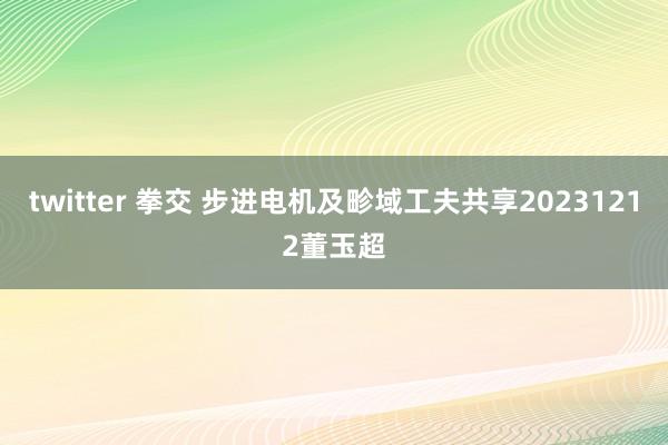 twitter 拳交 步进电机及畛域工夫共享20231212董玉超